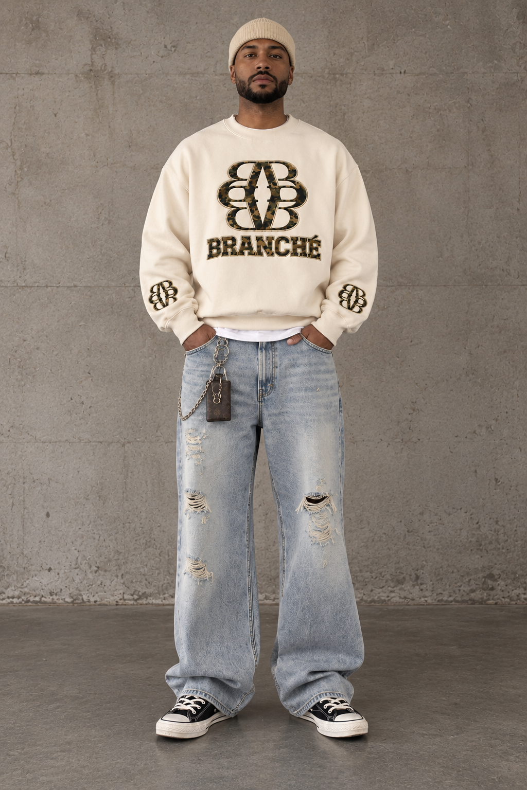 BRANCHÉ® CAMO EMBLEM SWEATER