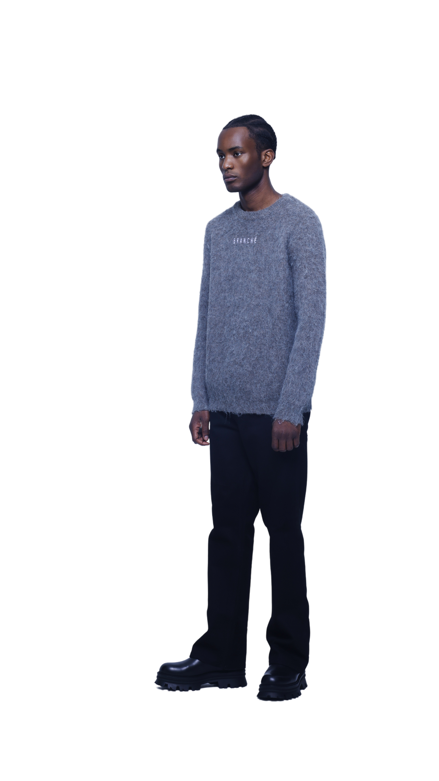 Mohair Knitwear Sweater Gray