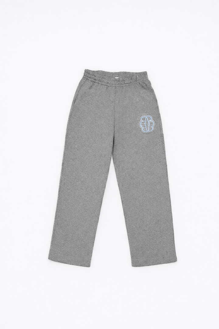 Homecoming Relaxed Straight-Leg Sweatpants — Grey